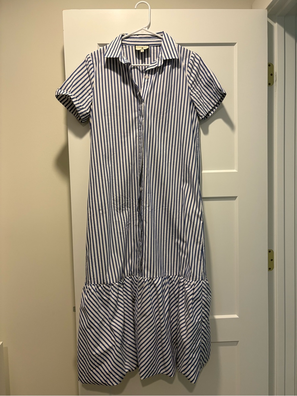 Tuckernuck Navy and White Striped Maxi Shirt Dress